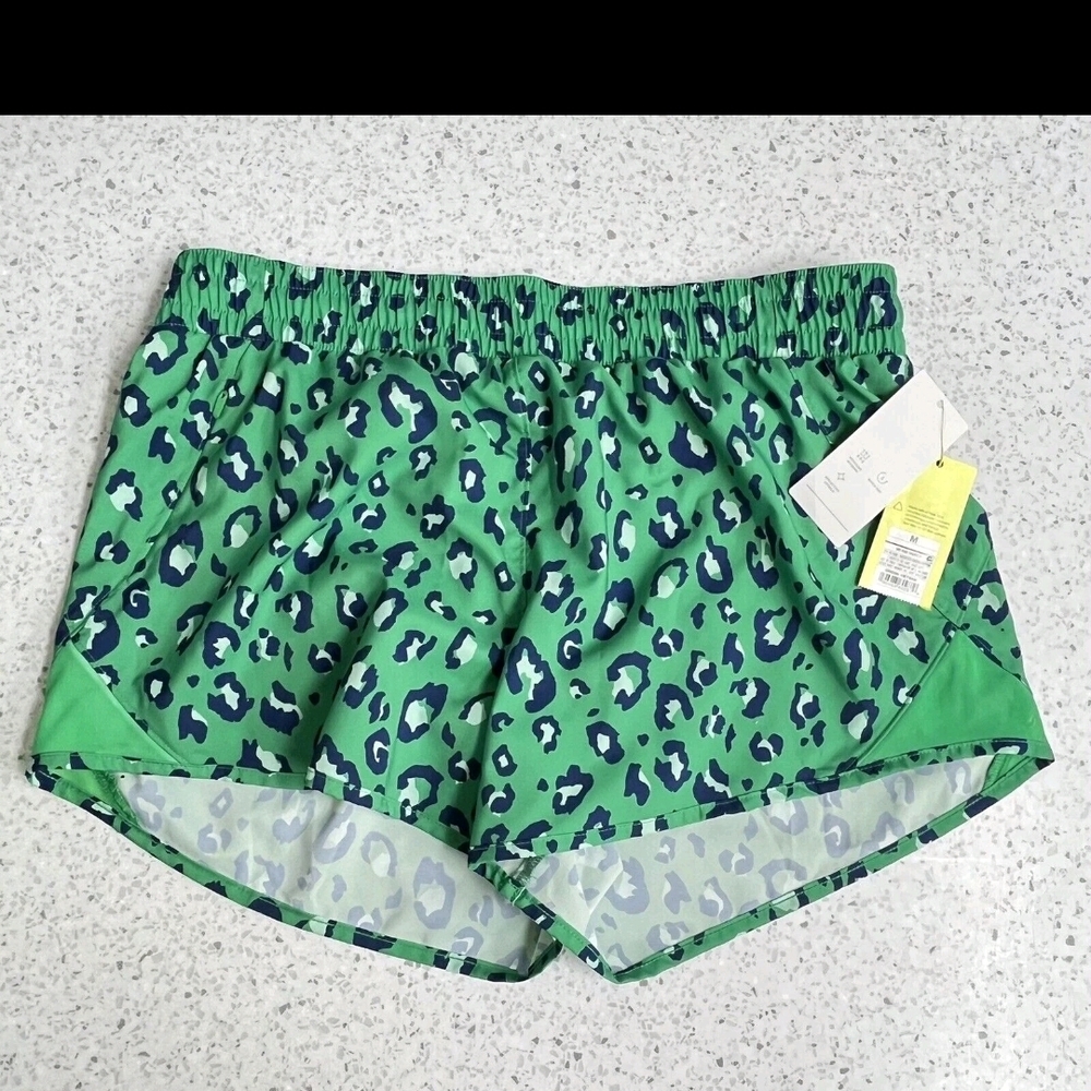 Green Leopard Print Shorts